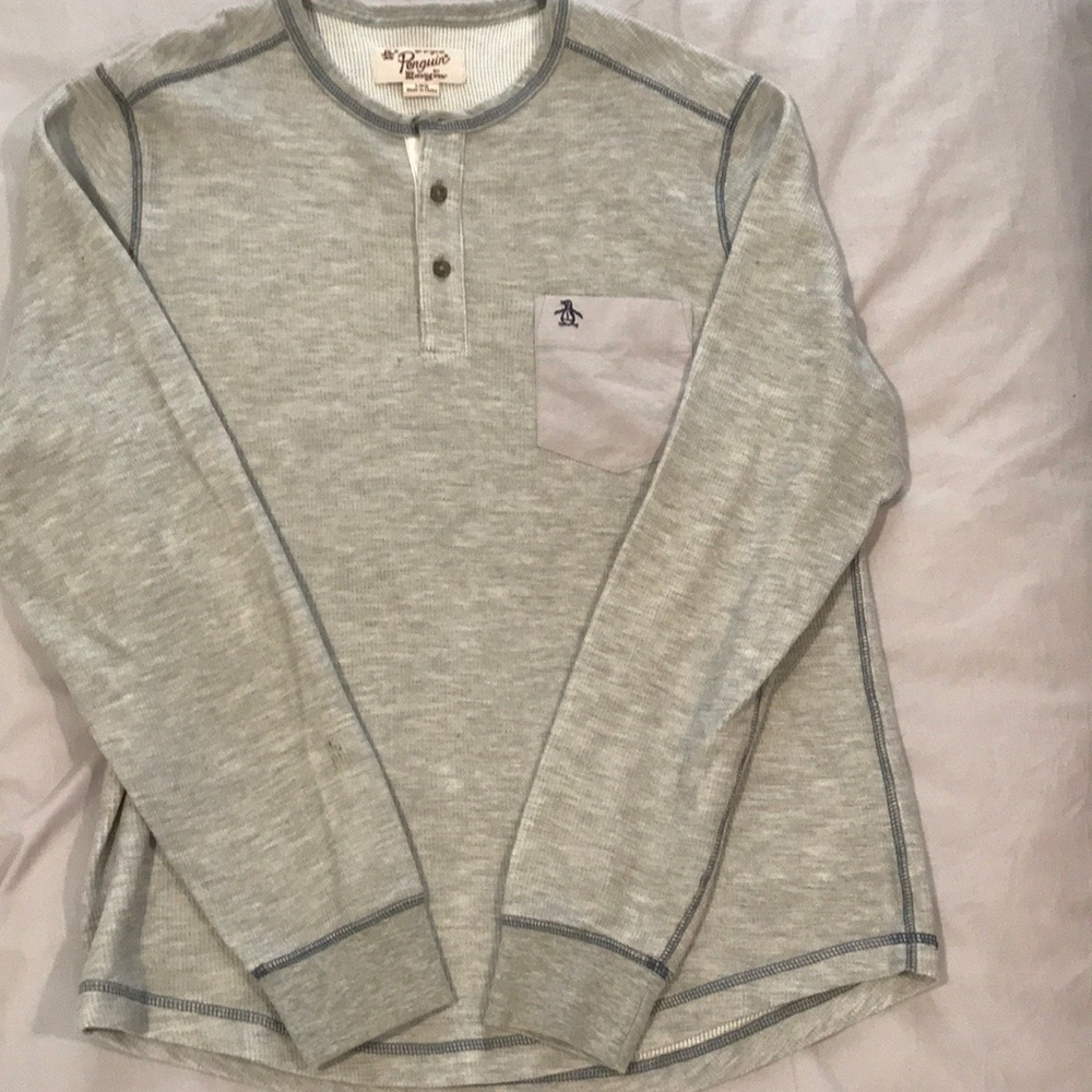 Mens penguin henley long sleeve